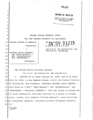 Illustration for article titled The Case Against Michael David Barrett, Cont'd